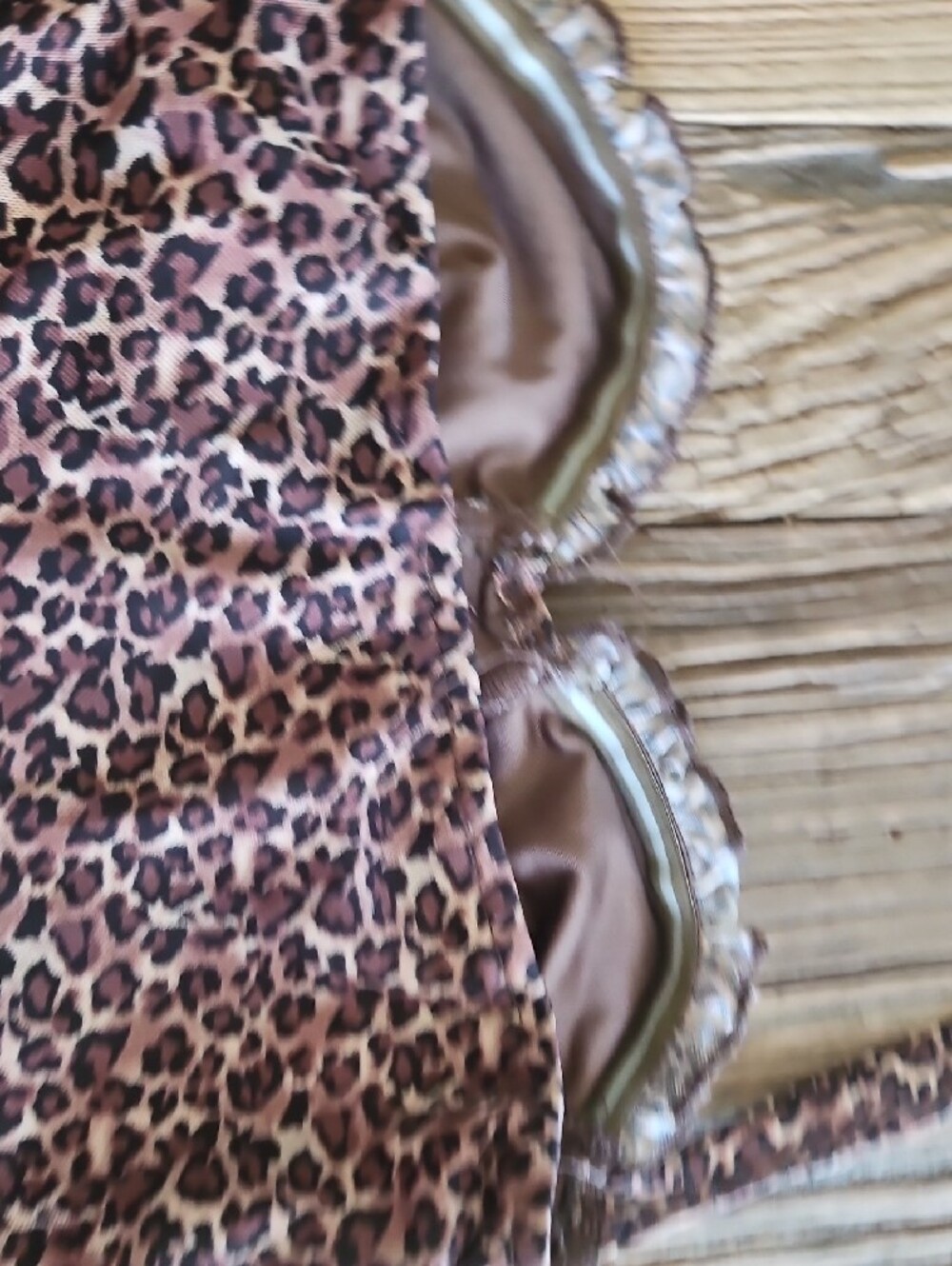 Leopard Print Ruffle Bottom Halter Mini Dress Size Small - Picture 10 of 13